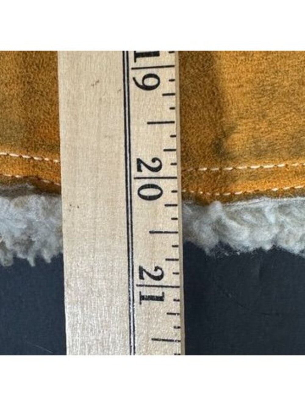 Vintage IDM Suede Genuine Leather Western Vest Faux Sherpa Lining Mens 40 - Picture 11 of 12